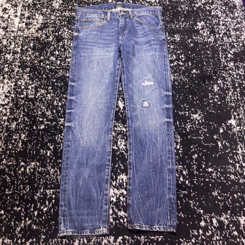 NWT Polo Ralph Lauren Sullivan Slim Distressed Jeans 30x30 Medium Wash Denim